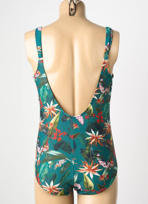 Costum de baie dintr-o singură piesă imprimeu fantezie top sutien modelat verde LAGON BLEU femme