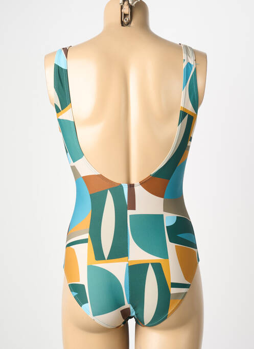 Costum de baie dintr-o singură piesă imprimeu fantezie albastru LAGON BLEU femme