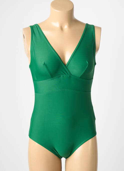 Costum de baie dintr-o singură piesă elasticitate verde LAGON BLEU femme