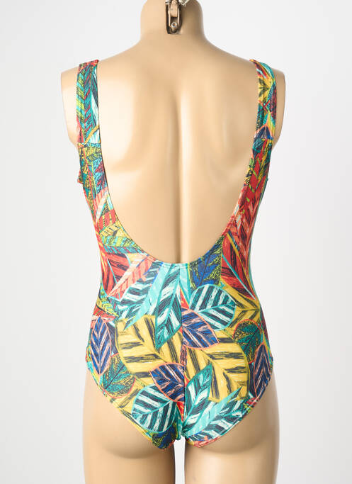 Costum de baie dintr-o singură piesă imprimeu fantezie top sutien modelat verde LAGON BLEU femme