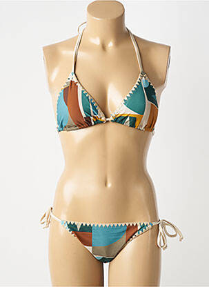 Costum de baie din două piese elasticitate sutien cu susținere înaltă și burete detașabil albastru LAGON BLEU femme