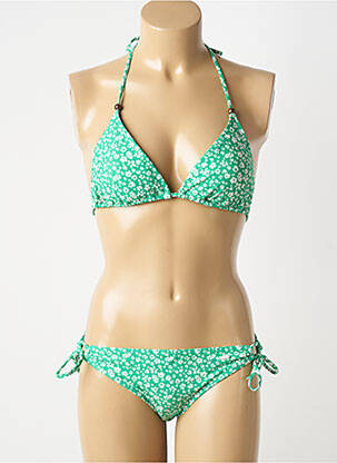 Costum de baie din două piese elasticitate top triunghiuri verde PROTEST femme