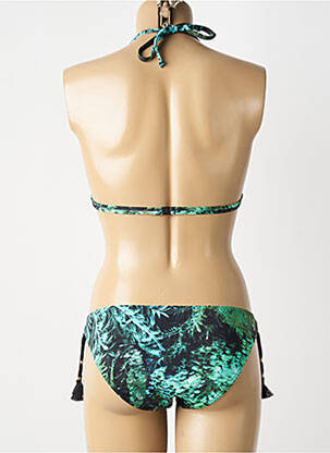 Costum de baie din două piese elasticitate top triunghiuri verde OPERA femeie