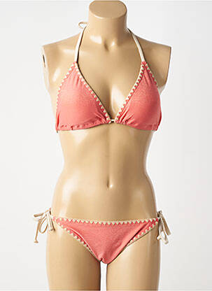 Costum de baie din două piese elasticitate top triunghiuri portocaliu LAGON BLEU femme