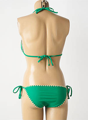 Costum de baie din două piese elasticitate top triunghiuri verde LAGON BLEU femeie