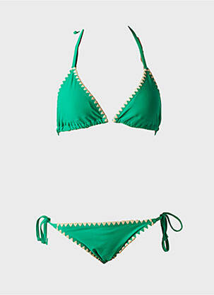 Costum de baie din două piese elasticitate verde LAGON BLEU fată