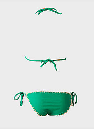 Costum de baie din două piese elasticitate verde LAGON BLEU fată