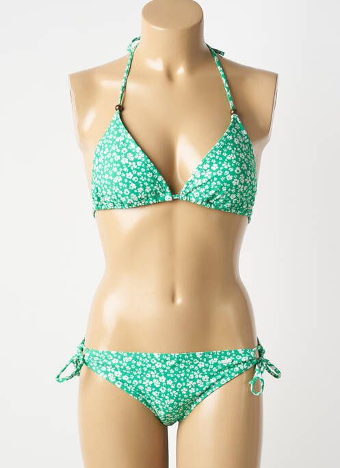 Costum de baie din două piese elasticitate top triunghiuri verde PROTEST femme