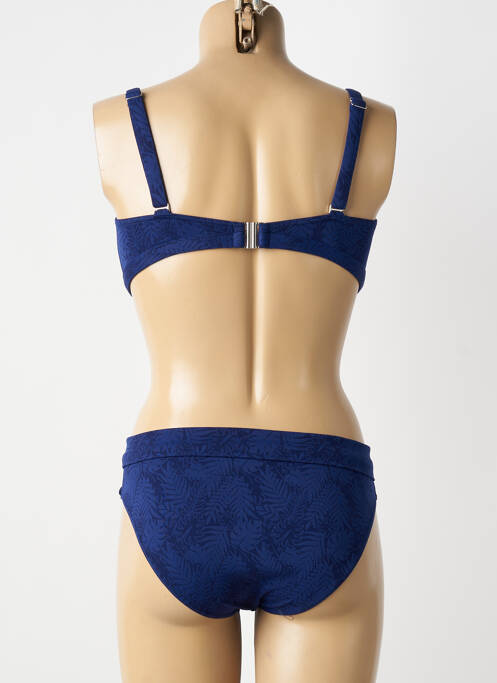 Costum de baie din două piese elasticitate sutien cupe întregi cu decolteu înalt albastru SUN PLAYA femme