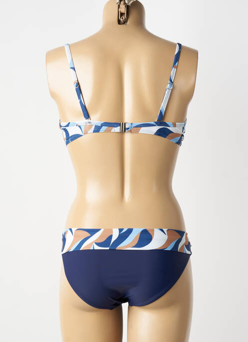 Costum de baie din două piese elasticitate sutien cupe întregi cu decolteu înalt albastru COCO SAINT TROPEZ femme