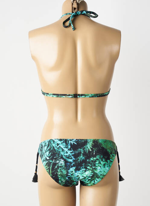 Costum de baie din două piese elasticitate top triunghiuri verde OPERA femme