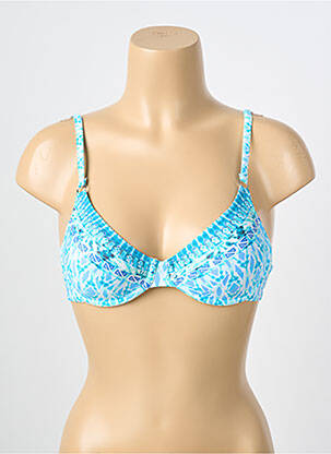 Sutien de costum de baie elasticitate sutien balconet cu decolteu înalt albastru OLYMPIA femeie
