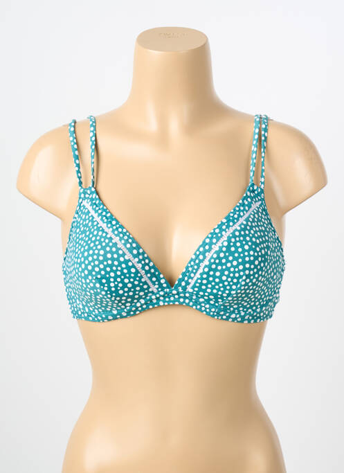 Sutien de costum de baie elasticitate sutien cupe întregi cu decolteu înalt albastru OLYMPIA femme