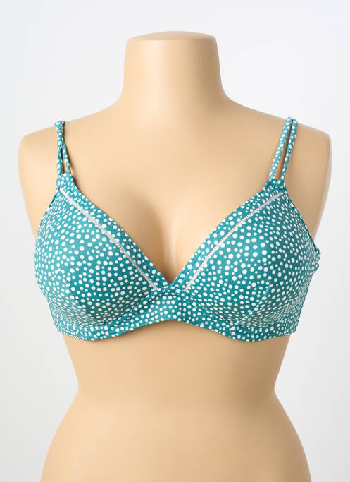 Sutien de costum de baie elasticitate sutien cupe întregi cu decolteu înalt albastru OLYMPIA femme