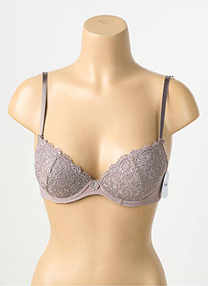 Sutien efect material satinat top sutien push-up gri AUBADE femeie