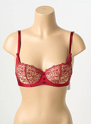 Sutien efect material satinat top sutien modelat roșu KARL LAGERFELD X AUBADE femeie