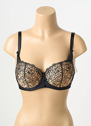 Sutien efect material satinat top sutien modelat negru KARL LAGERFELD X AUBADE femeie