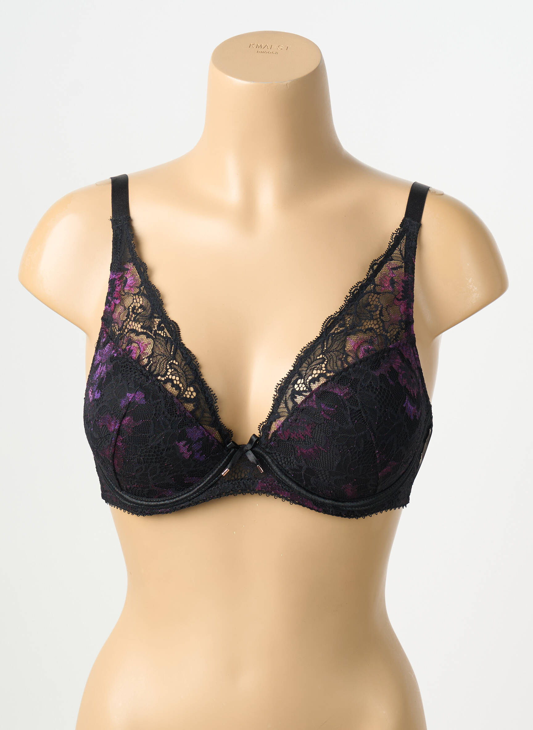 Sutien efect material satinat top sutien modelat negru AUBADE femeie