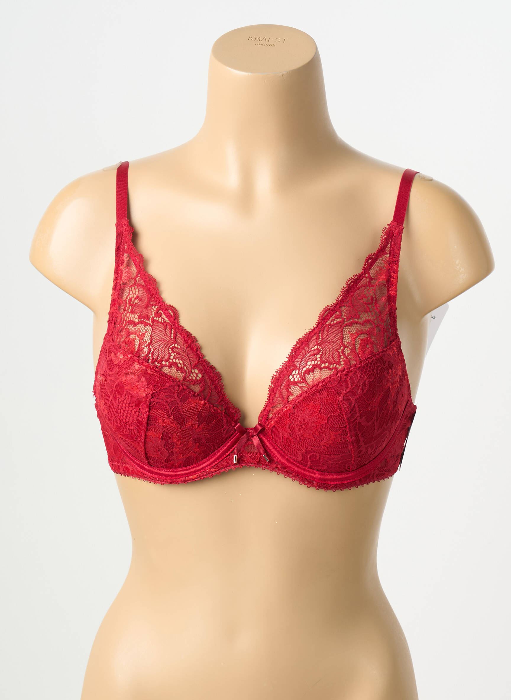 Sutien efect material satinat top sutien modelat roșu AUBADE femeie