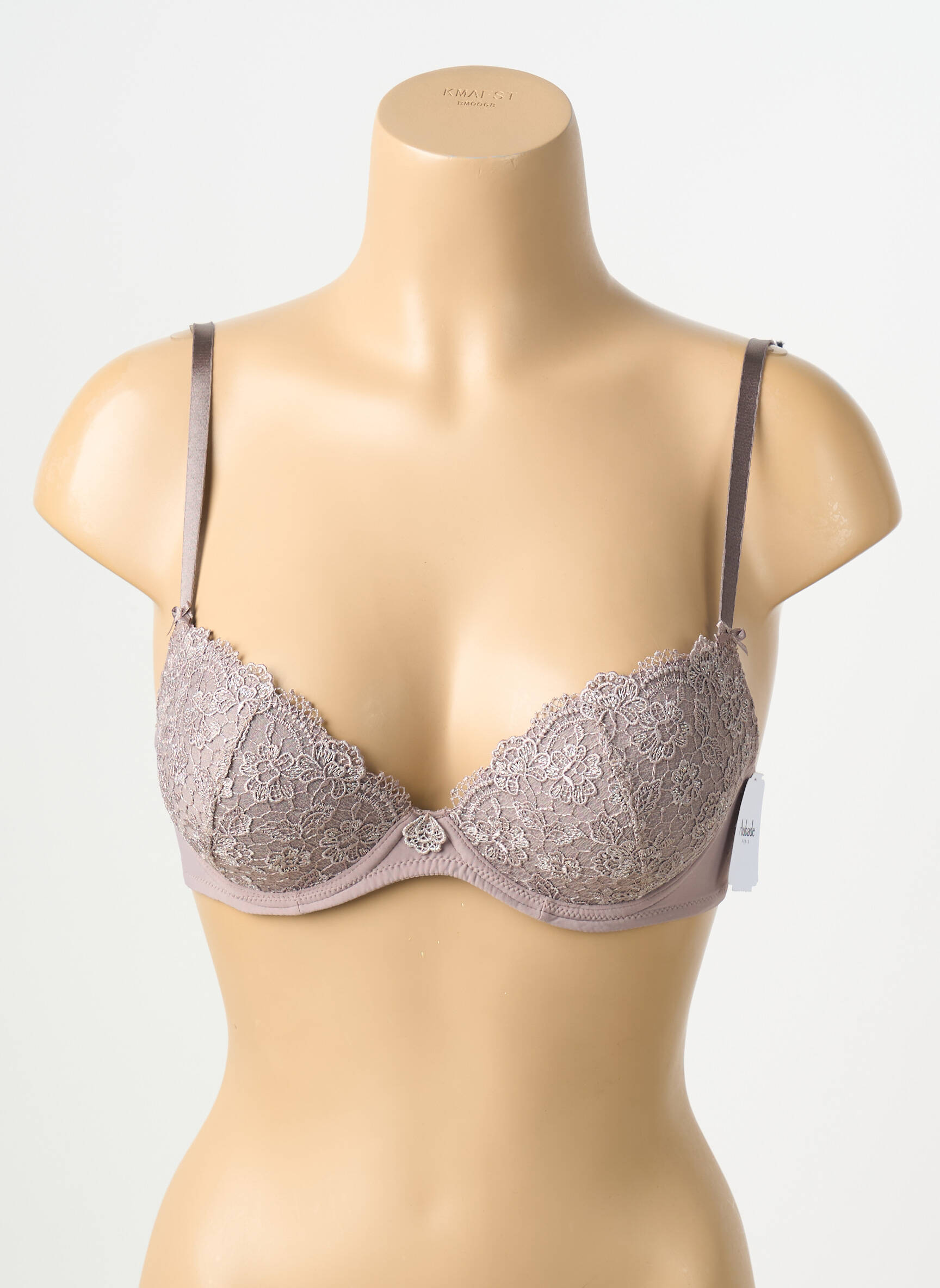Sutien efect material satinat top sutien push-up gri AUBADE femeie