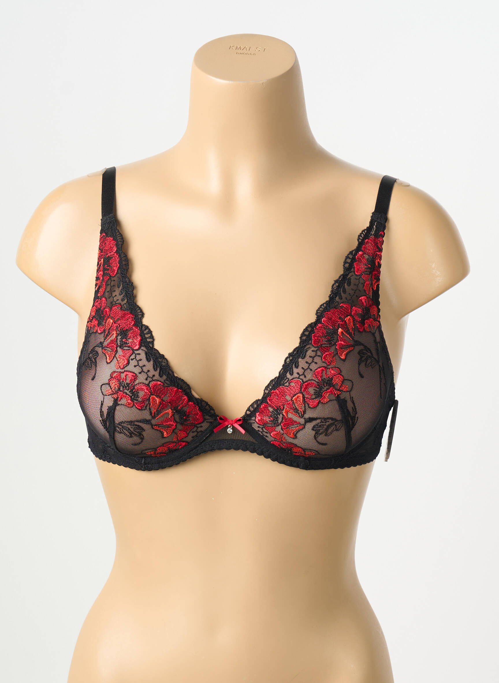 Sutien efect material satinat top sutien modelat negru AUBADE femeie