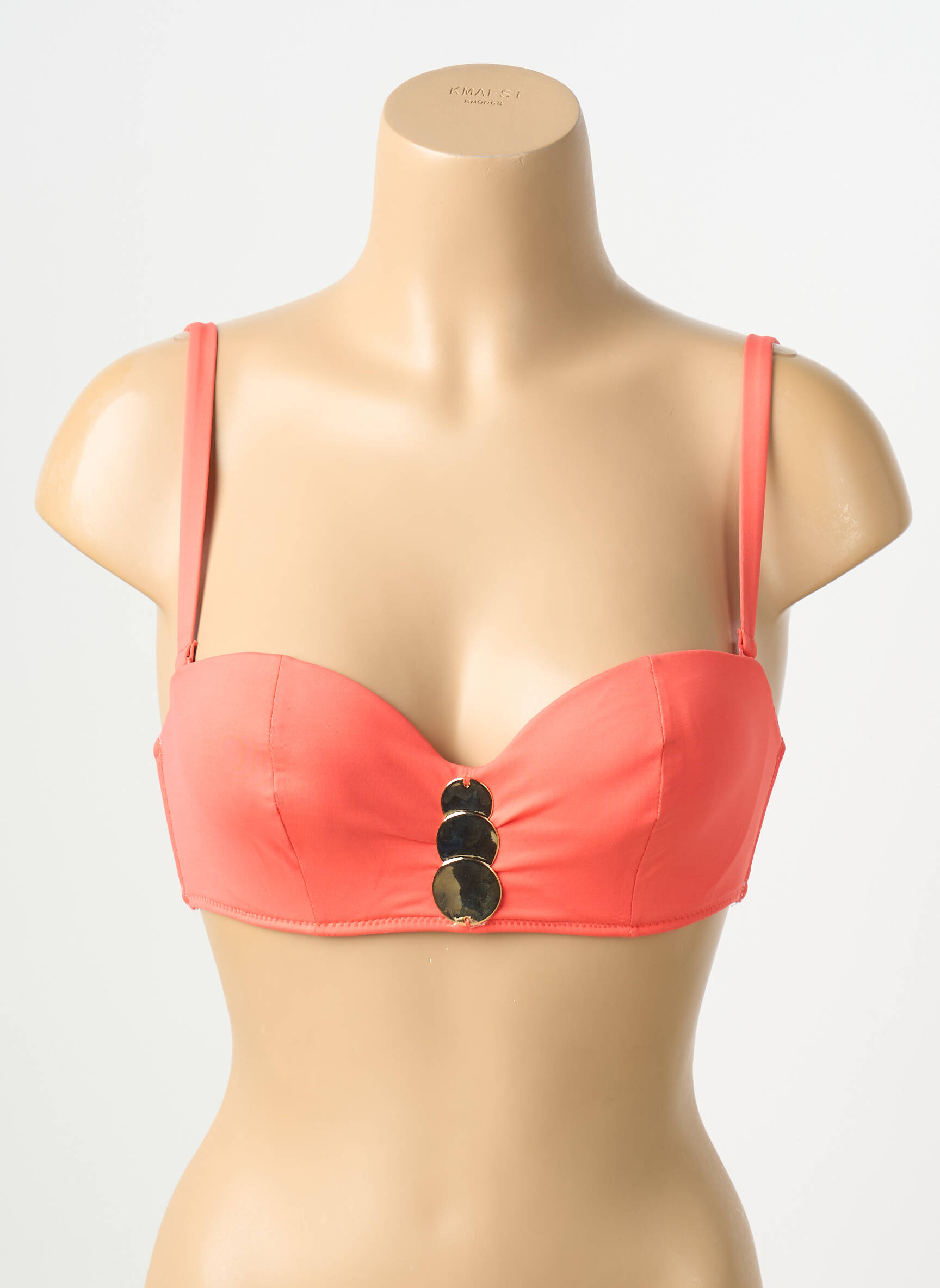 Sutien de costum de baie bretele elastice reglabile sutien balconet cu decolteu înalt portocalie SIMONE PERELE femeie