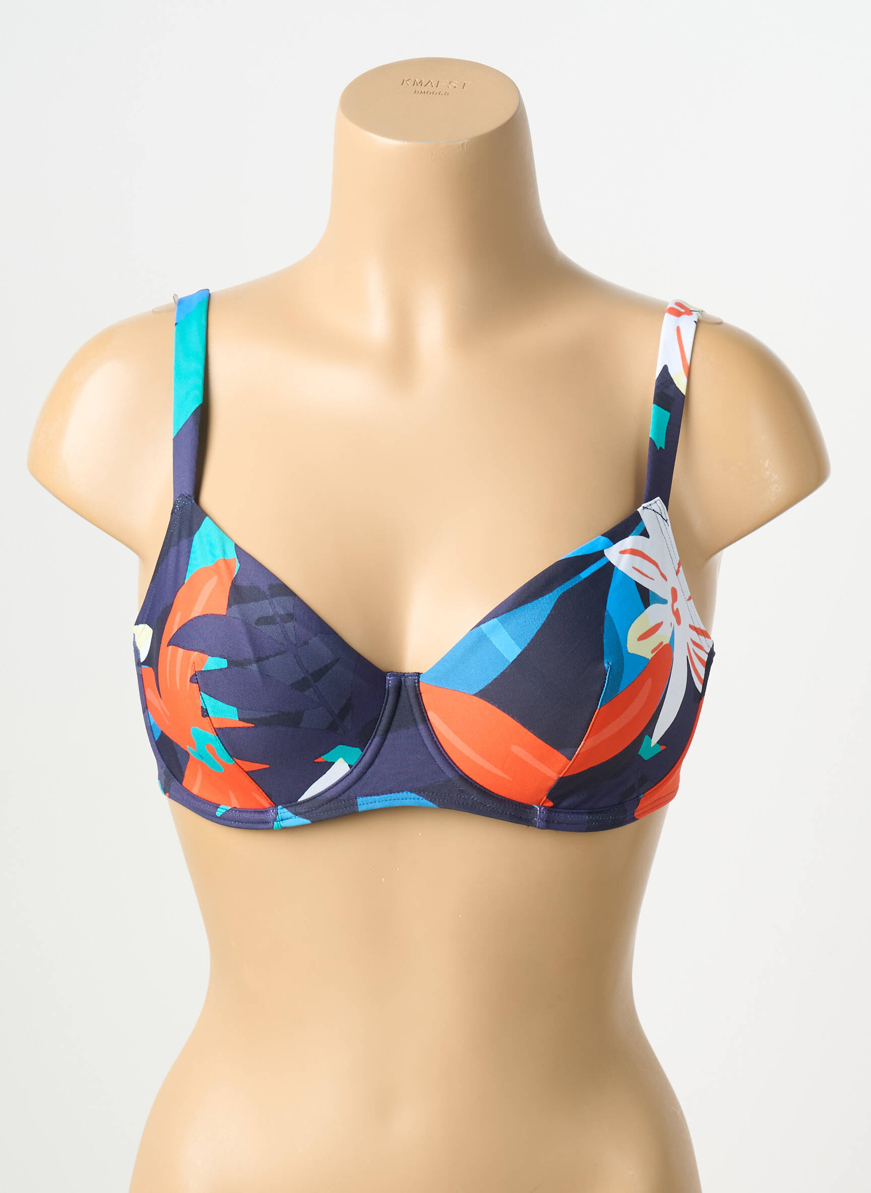 Sutien de costum de baie elasticitate sutien cupe întregi cu decolteu înalt albastru SIMONE PERELE femeie