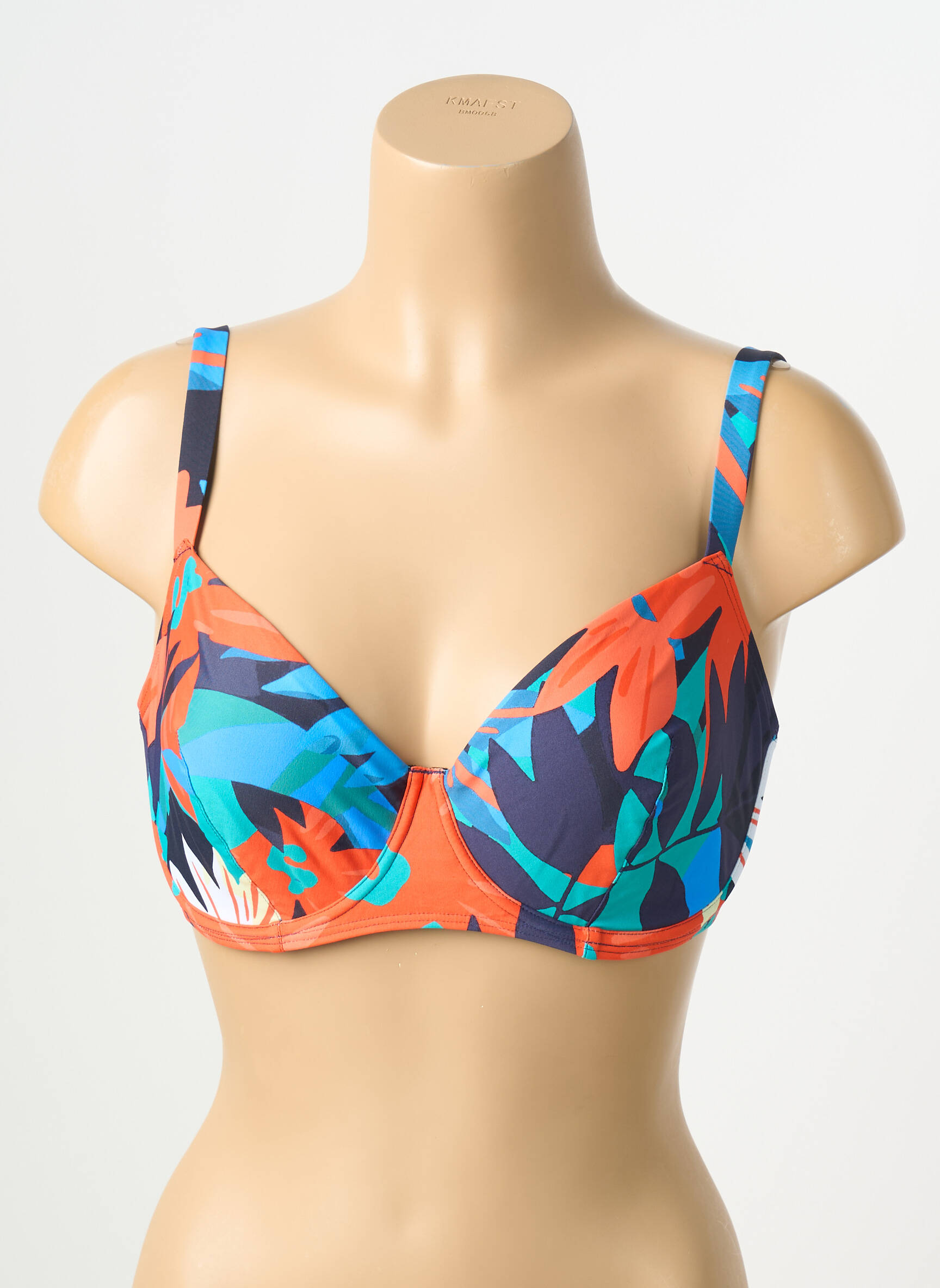 Sutien de costum de baie elasticitate sutien cupe întregi cu decolteu înalt albastru SIMONE PERELE femeie