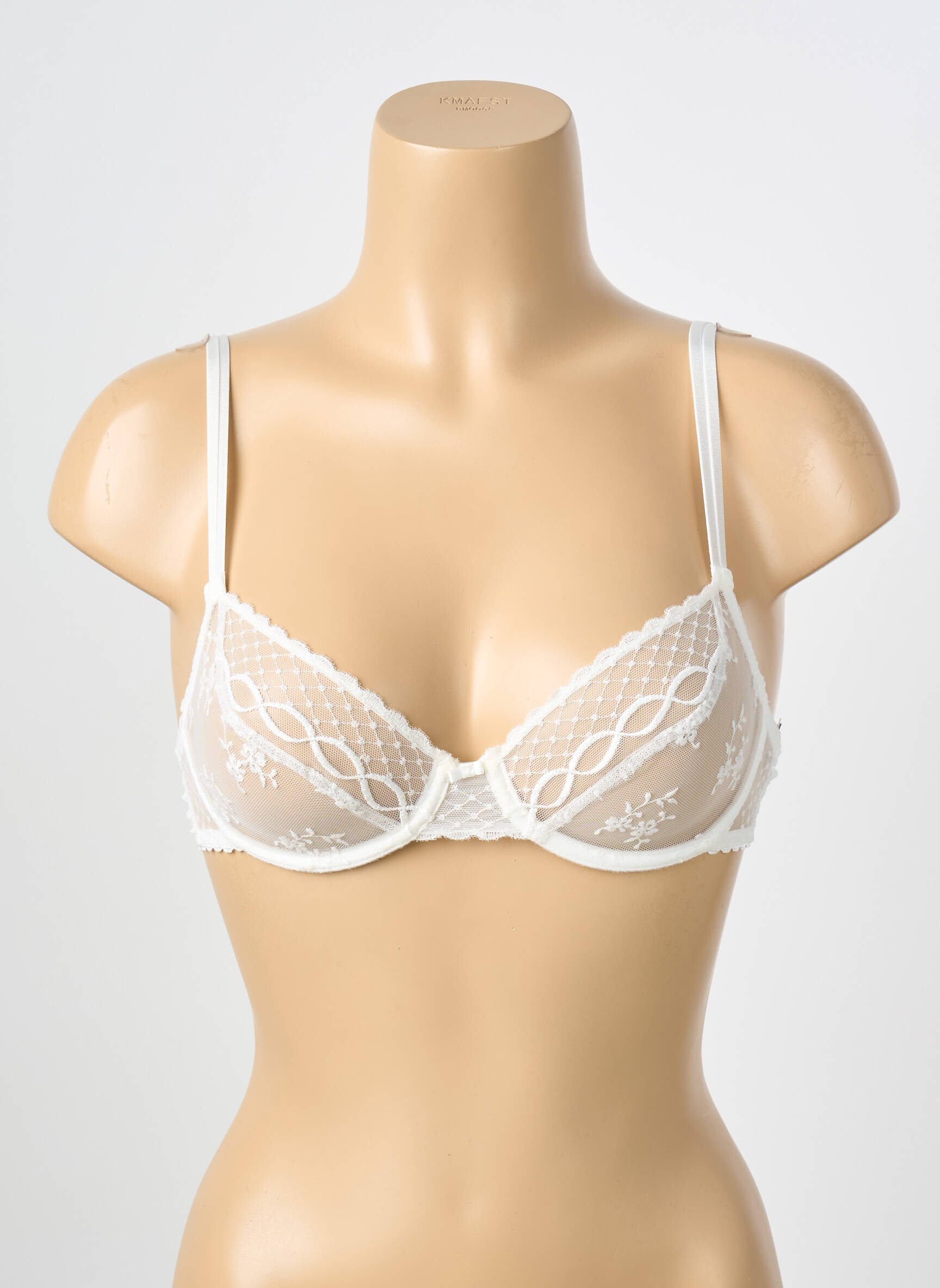 Sutien broderie sutien cupe întregi cu decolteu înalt alb PASSIONATA femeie