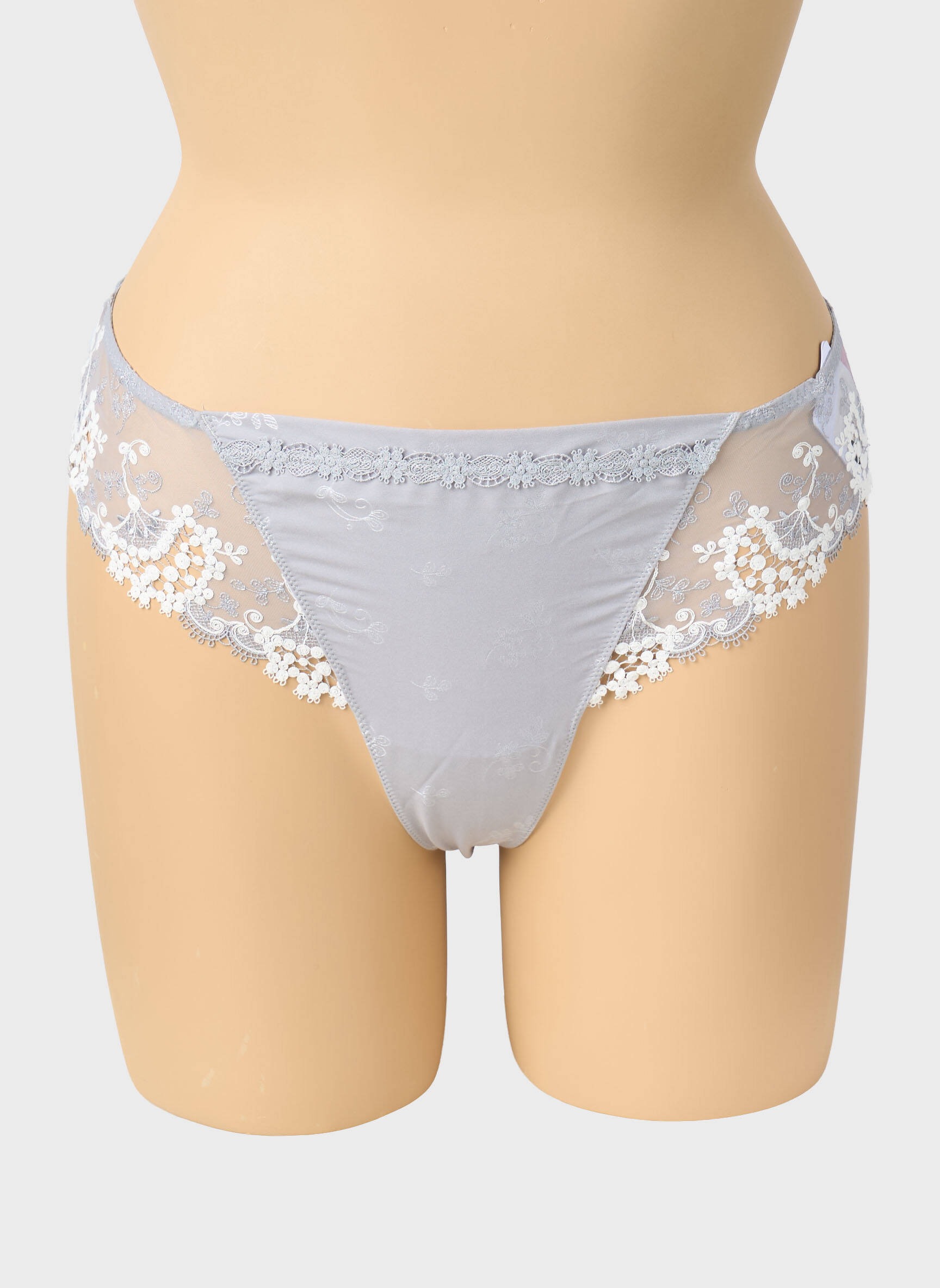 Tanga tulle transparent gri SIMONE PERELE femeie