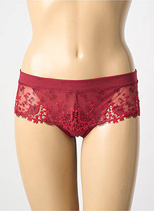 Shorty efect material satinat roșu SIMONE PERELE femeie