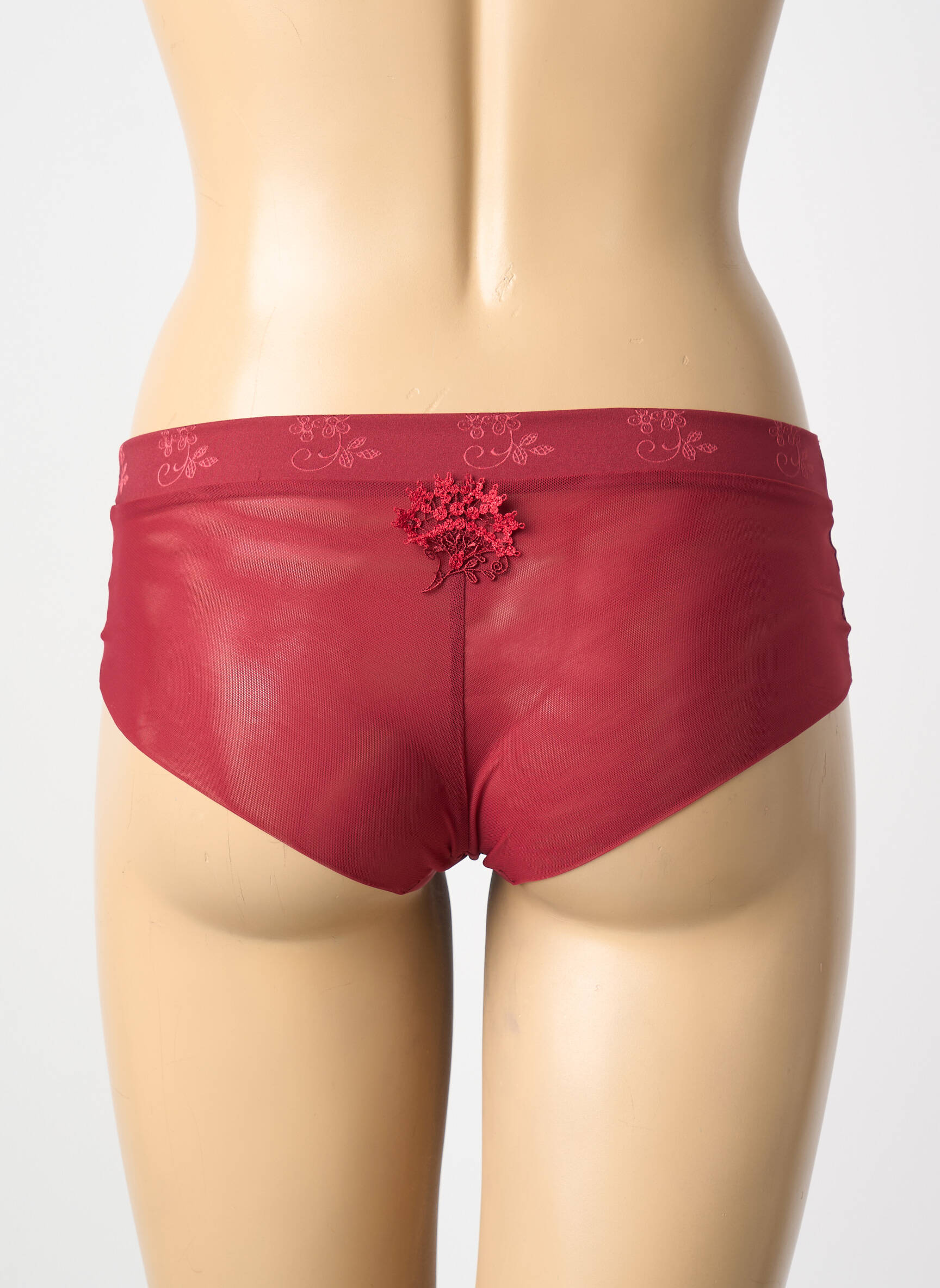 Shorty efect material satinat roșu SIMONE PERELE femeie