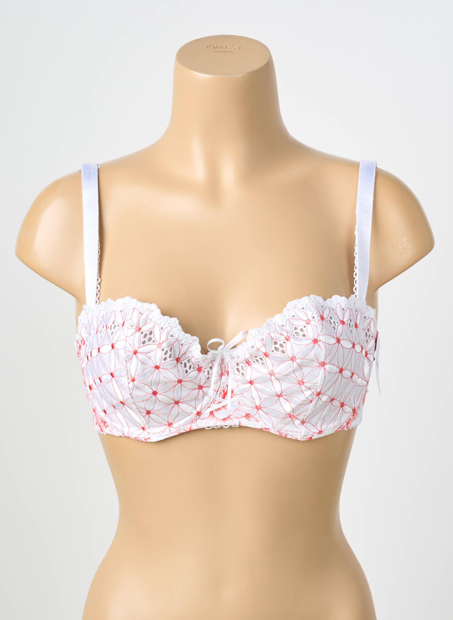 Sutien efect material satinat sutien balconet cu decolteu înalt alb AUBADE femeie
