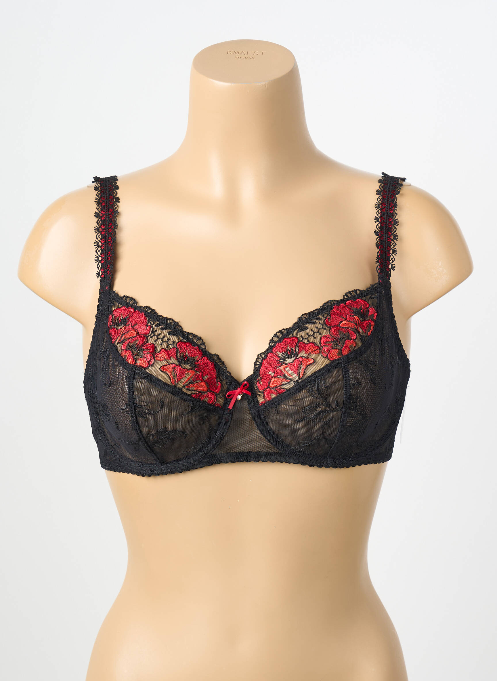 Sutien efect material satinat sutien cupe întregi cu decolteu înalt negru AUBADE femeie