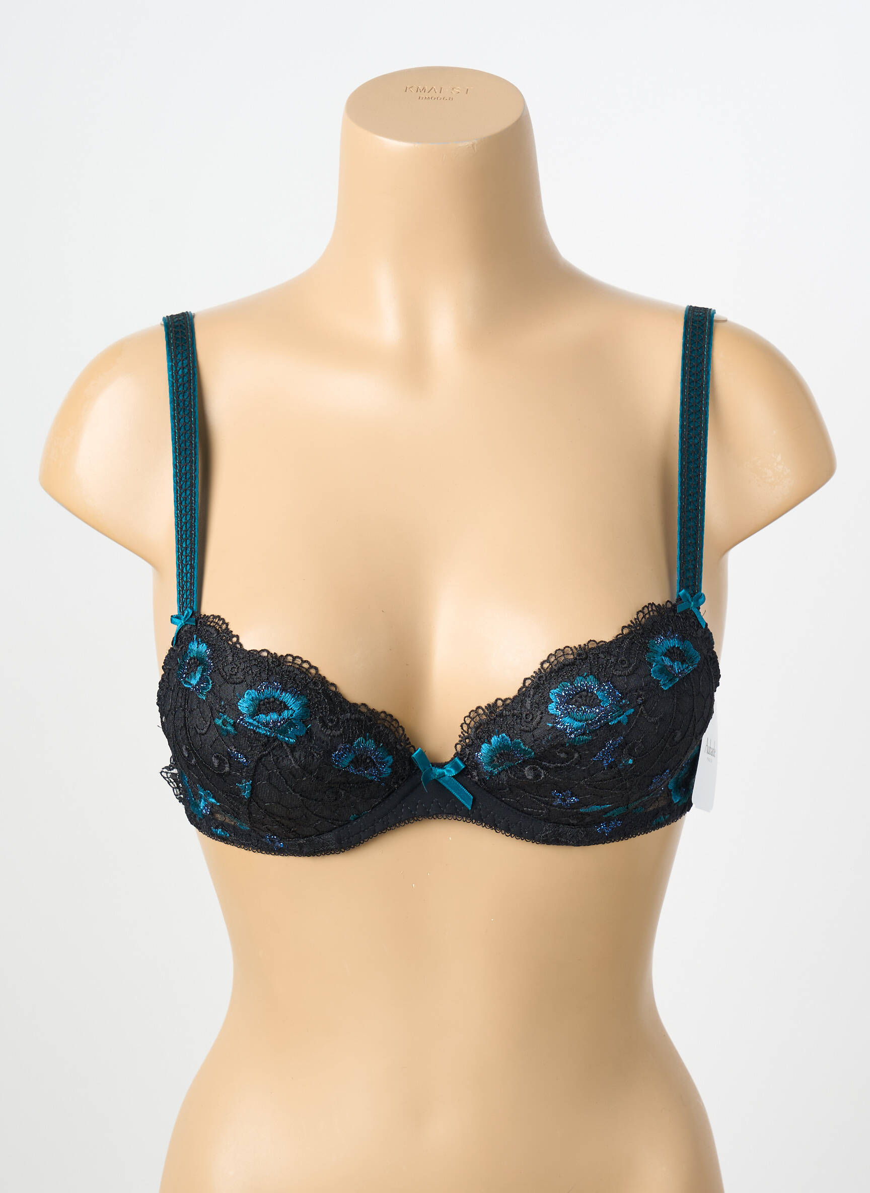 Sutien efect material satinat sutien cupe întregi cu decolteu înalt negru AUBADE femeie
