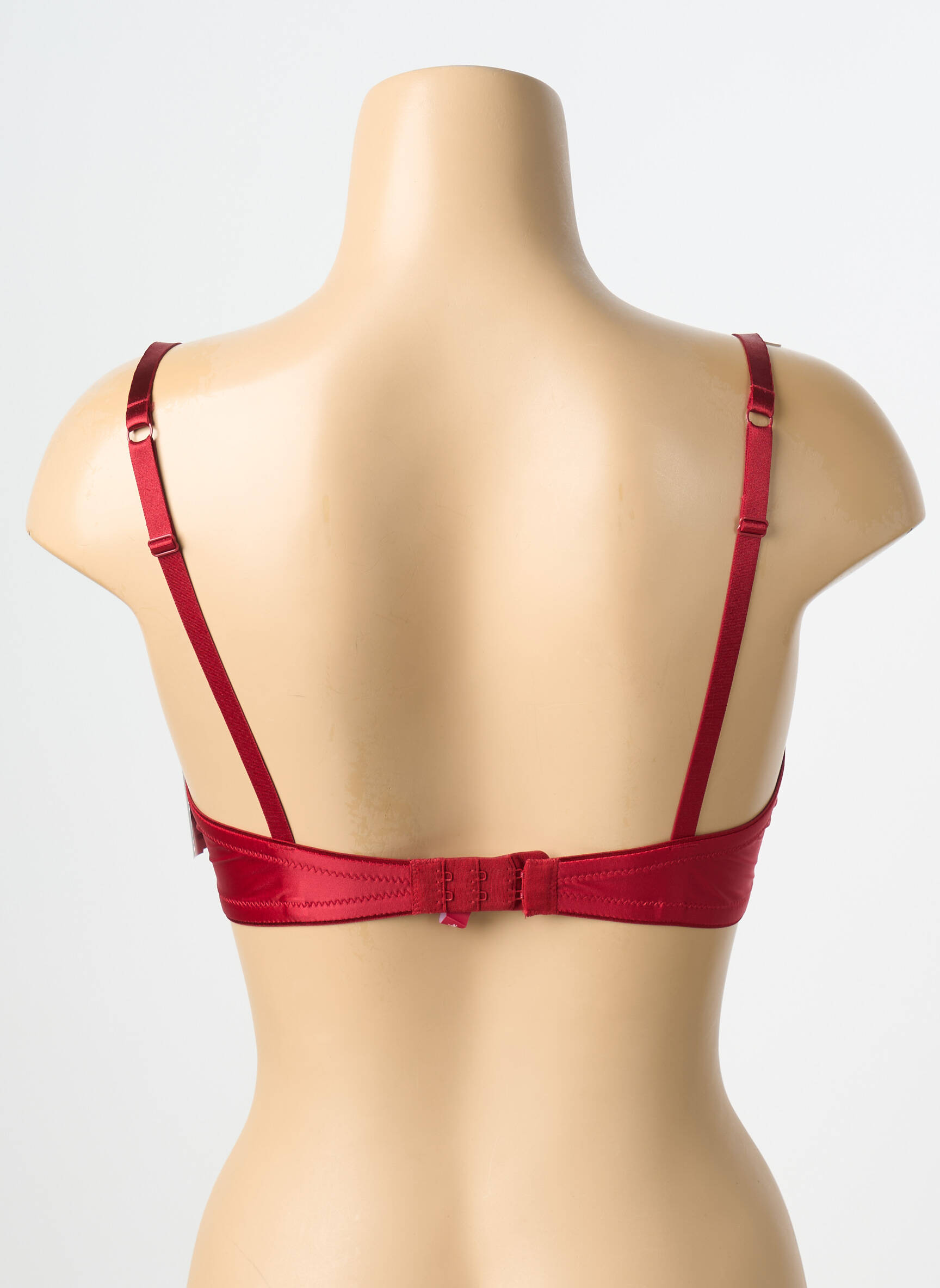 Sutien efect material satinat sutien cupe întregi cu decolteu înalt roșu KARL LAGERFELD X AUBADE femeie