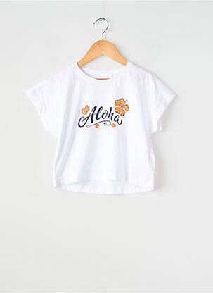 Tricou croială dreaptă mâneci scurte alb NAME IT fille