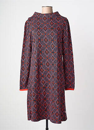 Rochie midi imprimeu fantezie mâneci lungi negru BLUTSGESCHWISTER femme