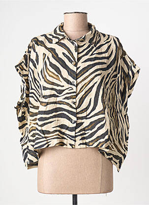 Cămașă imprimeu fantezie fără mâneci negru BSB femme