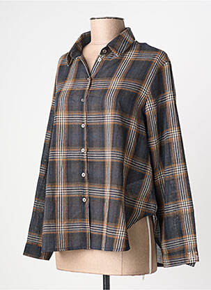 Cămașă croială dreaptă mâneci lungi maro BSB femme