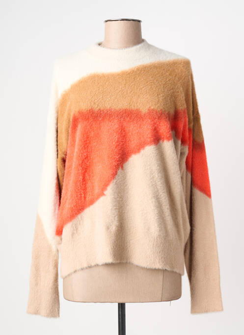 Pulover guler rotund mâneci lungi bej RINO & PELLE femme