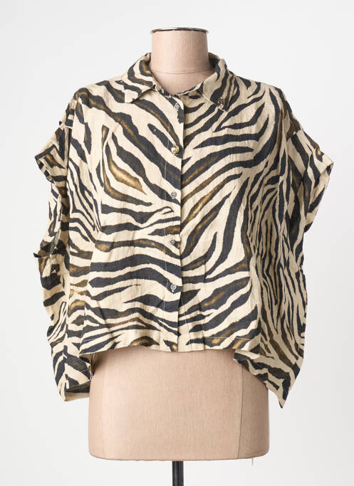 Cămașă imprimeu fantezie fără mâneci negru BSB femme