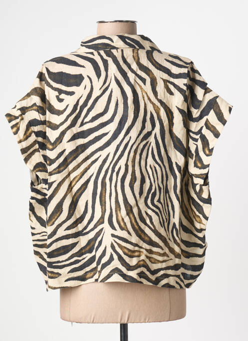 Cămașă imprimeu fantezie fără mâneci negru BSB femme