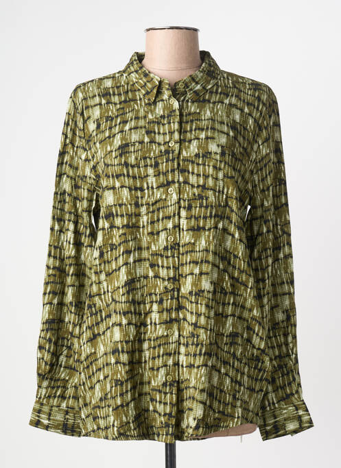 Cămașă imprimeu fantezie mâneci lungi verde ICHI femme