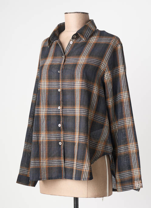 Cămașă croială dreaptă mâneci lungi maro BSB femme