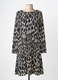 Rochie midi imprimeu fantezie mâneci lungi negru SURKANA femme