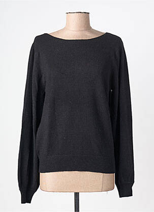 Pulover elasticitate mâneci lungi negru ICHI femeie