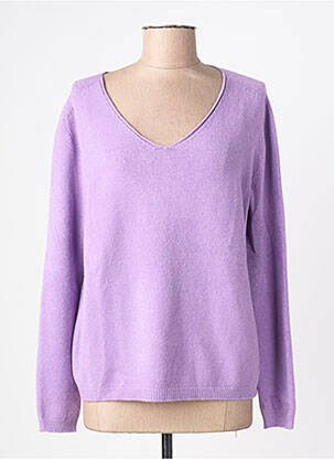 Pulover guler în v mâneci lungi violet L'ATELIER D'ANNA femeie
