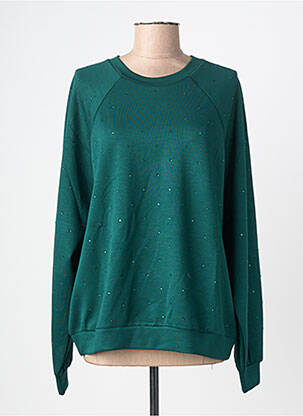 Hanorac elasticitate mâneci lungi verde ICHI femeie