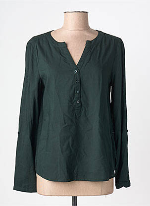 Bluză țesătură poplin mâneci lungi verde STREET ONE femeie
